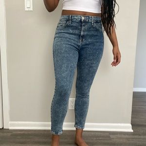 Topshop jamie cut blue skinny high waist jeans